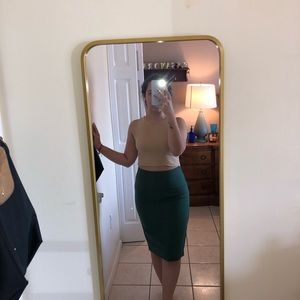Zara green pencil skirt